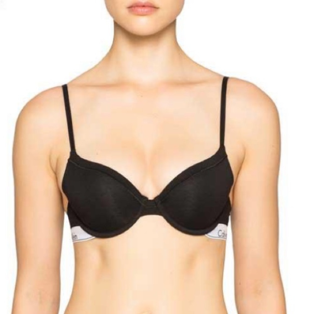 Calvin Klein modern cotton bra logo band black 34b
